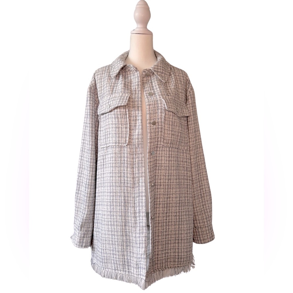 7 for All Mankind tweed shacket coat